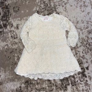 CAT & JACK target knit cream ivory sweater dress 18M